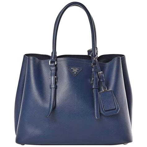 prada tote cuir twin saffiano leather bluette blue|PRADA Saffiano Cuir Twin Tote Bleuette .